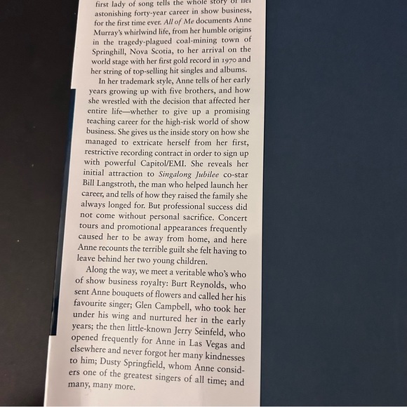 Anne Murray ALL OF ME with Michael Posner HARDCOVER signed book - Picture 3 of 11